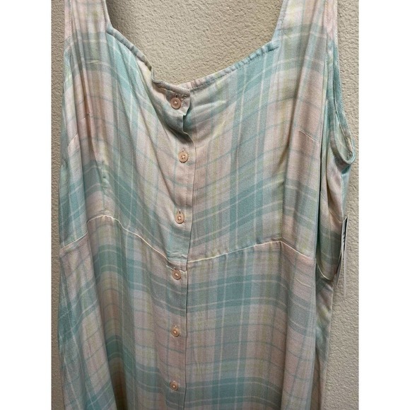 Abound Pink Green Adley Plaid Dress Sz 2X Women Sleeveless Button Up NEW - Picture 7 of 8